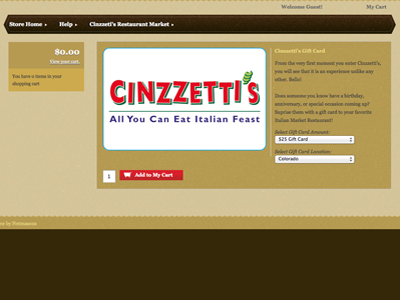 Cinzetti's Gift Card Store